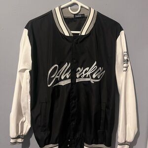 Vintage 1997 Black & White Varsity Bomber Jacket